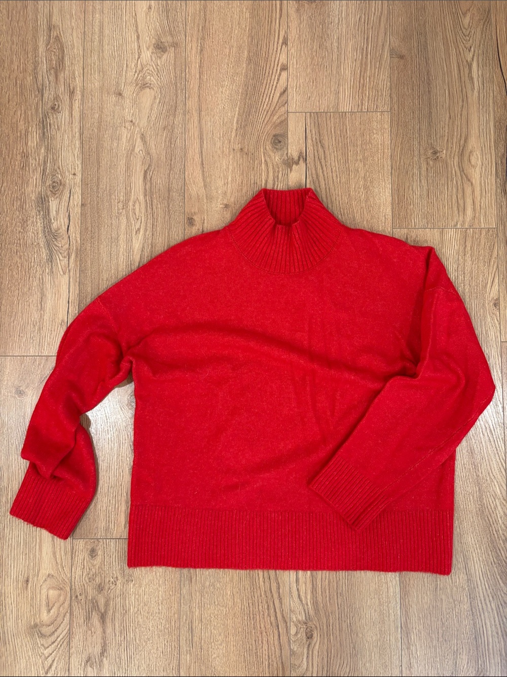 LOFT Bright Red Mock Neck Sweater